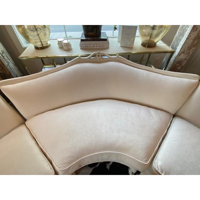 Vintage White Sectional with Carved Wood Frame For Sale In New York - Image 6 of 10