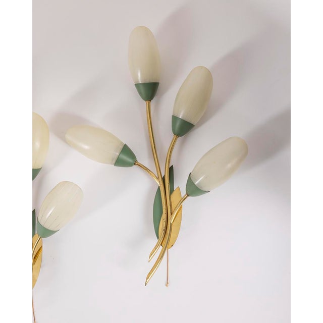 Vintage Italian Floral Style Wall Lamps, 1950s, Set of 3 For Sale - Image 12 of 15