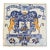 Dutch Delft Blue and White Porcelain Tile With Heraldic Coat of Arms For Sale