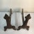 Renaissance Tudor Style Cast Iron Andiron Set For Sale - Image 3 of 9