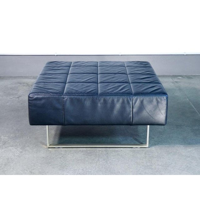 Ottoman in Black Leather and Metal from Poltrona Frau, 1990s For Sale - Image 13 of 16