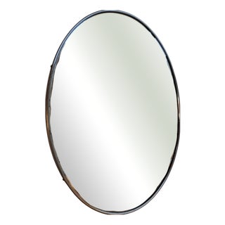 Vintage Danish Oval Teak Mirror, 1960s For Sale