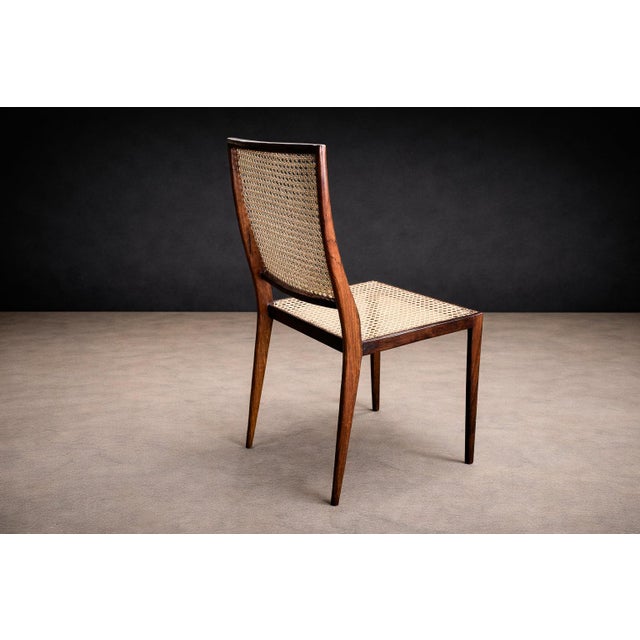 Mid-Century Modern Set of Eight “MT 552” Dining Chairs in Rosewood by Geraldo de Barros for Unilabor, Brazil, 1950s - Lot 622-806A For Sale - Image 3 of 15