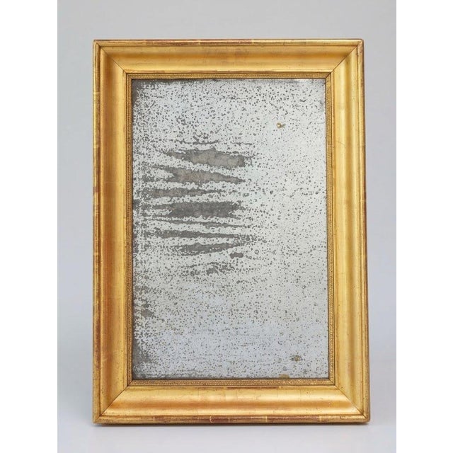 Gold Antique Louis Philippe Rectangular Gilt Wood and Mercury Glass Mirror, 1830s For Sale - Image 8 of 9