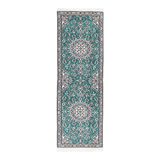 Pasargad DC Green Fine Hand Knotted Silk & Wool Rug For Sale