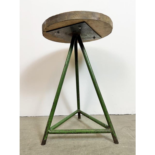 Industrial Green Workshop Stool, 1960s For Sale - Image 14 of 18