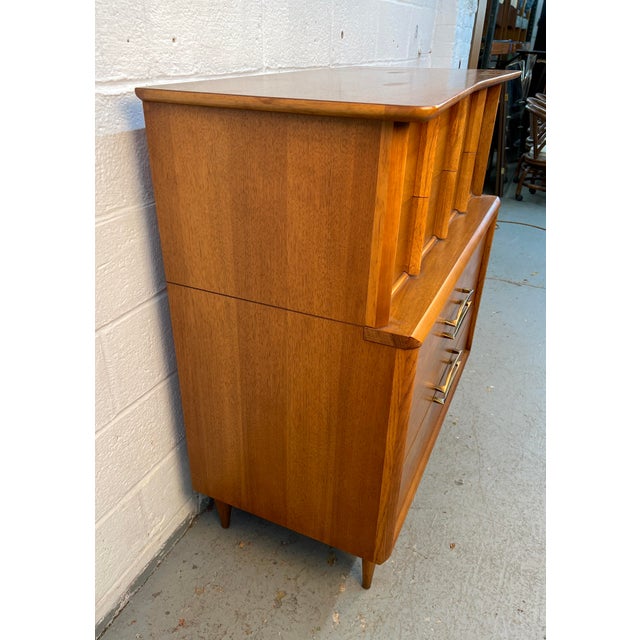 Kent Coffey "Eloquence" Mid-Century Modern Walnut Highboy Dresser For Sale - Image 9 of 15