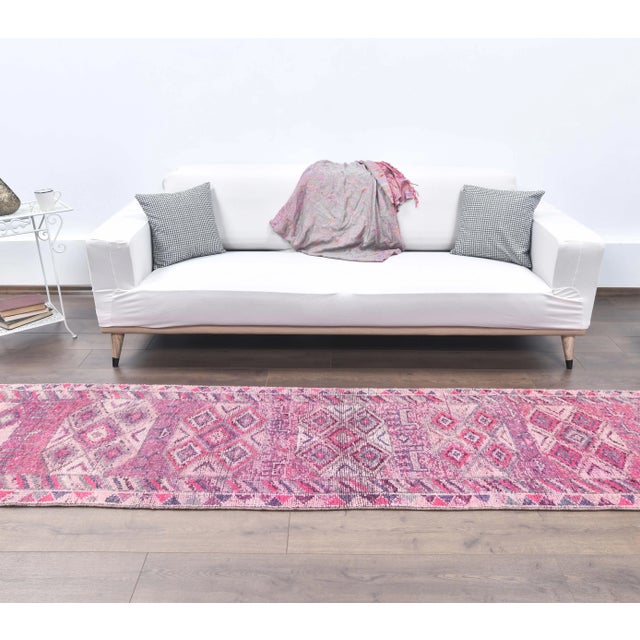 Vintage Turkish Hand-Knotted Runner For Sale - Image 4 of 9