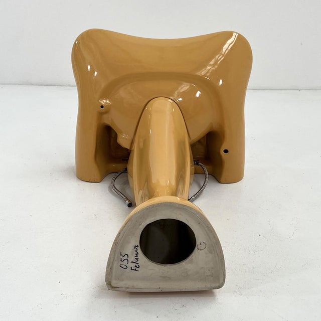 Goldenrod Mustard Standing Sink attributed to Luigi Colani for Villeroy & Boch, 1960s For Sale - Image 8 of 9