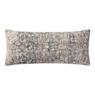 Amber Lewis x Loloi Montara Denim / Natural 13" x 35" Cover with Poly Pillow For Sale