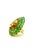 Bochic “Orient” Vintage Emerald & Honey Citrine Ring Set In 18K Gold & Silver For Sale - Image 4 of 18