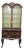 Chinoiserie Ebonized and Paint Decorated Georgian Style 1960's China Cabinet For Sale