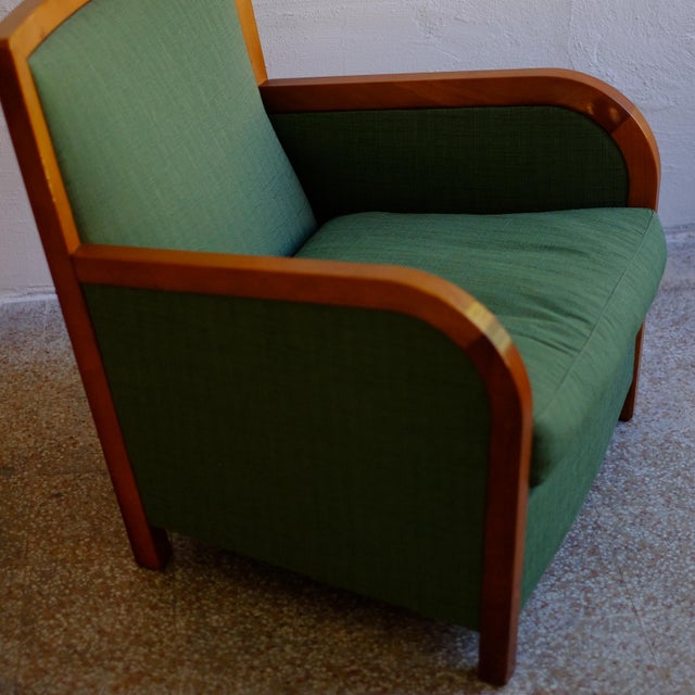 Art Deco Green Armchair For Sale - Image 15 of 18