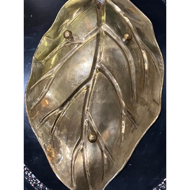 20th Century Gold-Tone Leaf Dish For Sale - Image 4 of 7