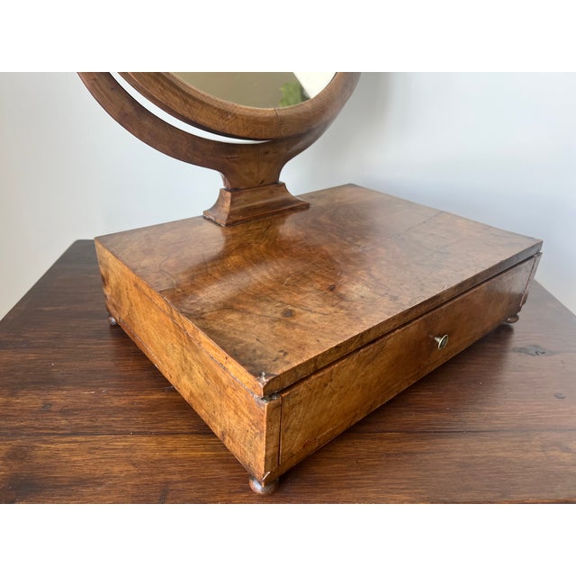 19th Century Antique French Walnut Dressing Table Mirror with Drawer, 1890s For Sale - Image 5 of 18