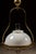 Brass Late 19th Century Brass Triple-Arm Early Gas-Electric Chandelier With Milk Glass Shades For Sale - Image 8 of 8