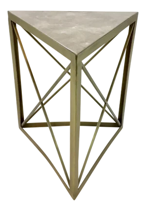 Contemporary Interlude Home Triad Metal and Stone Side Table