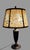 Arts & Crafts Early 20th Century Arts& Crafts Bradley & Hubbard Table Lamp Reverse Painted Ribbed 6 Panel Scenic Glass Shade For Sale - Image 3 of 12