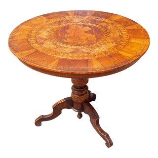 Mid 19th Century Italian Inlaid Table with Scene of St. George Slaying the Dragon For Sale