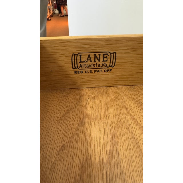 Brown Vintage Mid Century Modern Lane Perception Walnut Lowboy Dresser Credenza With Basketweave Door.. For Sale - Image 8 of 10