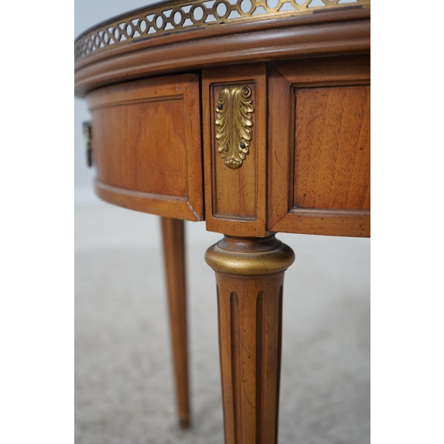Pair of Henredon Round French Louis XVI Walnut Lamp Tables For Sale - Image 16 of 18