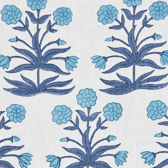 Contemporary Schumacher x Molly Mahon Mughal Fabric in Sky Indigo For Sale - Image 3 of 4