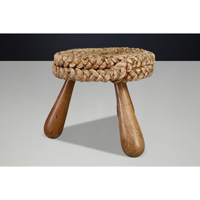 French Rope Stool by Audoux Minet, 1960s For Sale - Image 6 of 10