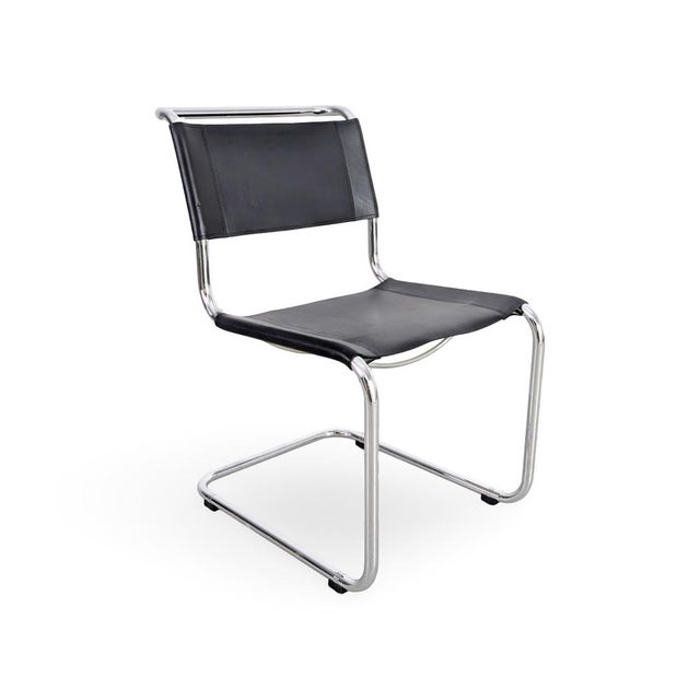 Metal Bauhaus Cantilever Black Chairs S33 by Mart Stam for Thonet, Set of 5 For Sale - Image 7 of 11