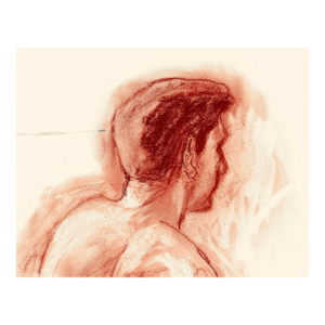1990s Neil Meitzler Male Figure Drawing
