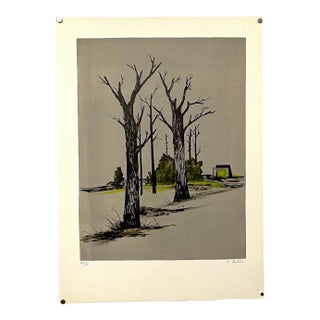 Karl Fortess, Lithograph Belgian American Surrealism Wpa Modernist Karl Fortess Surrealist Art For Sale