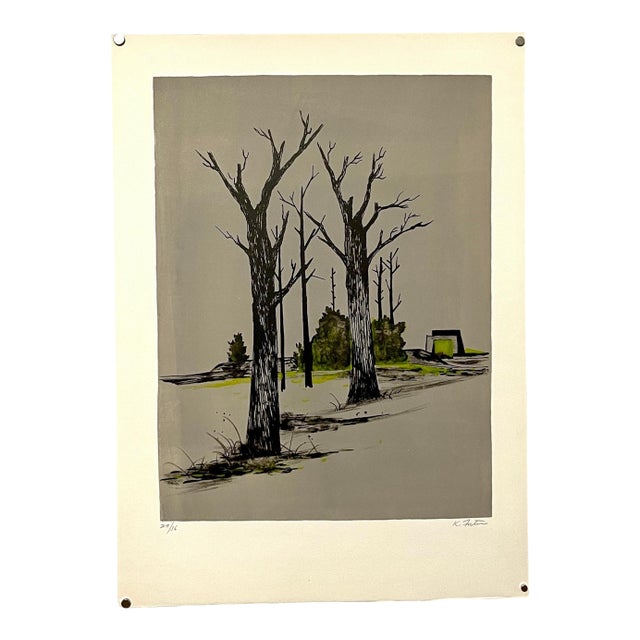 Karl Fortess, Lithograph Belgian American Surrealism Wpa Modernist Karl Fortess Surrealist Art For Sale