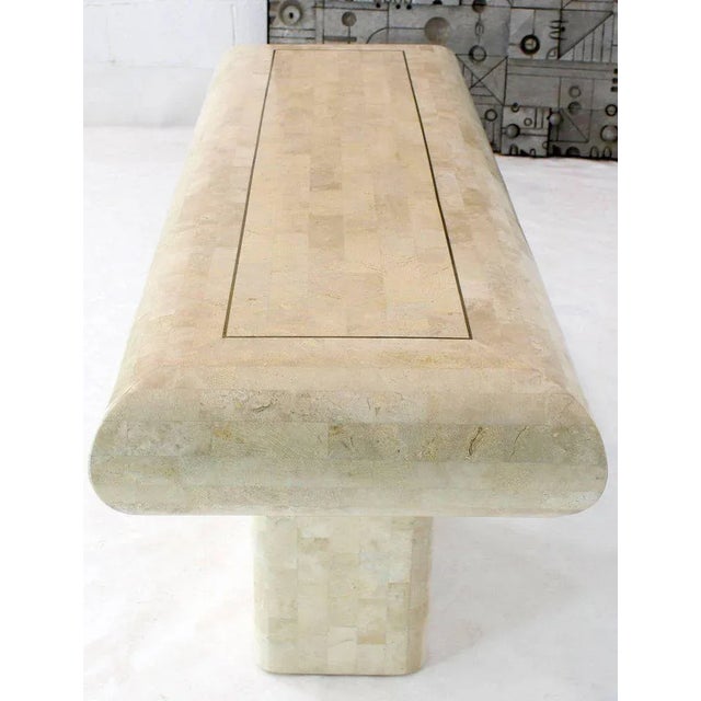 1970s Modern Maitland-Smith Tessellated Stone Pedestal Console For Sale - Image 4 of 12
