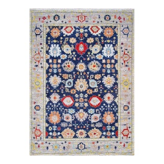 Pasargad Home Oushak Navy Wool Area Rug- 9'11" X 14' 0" For Sale
