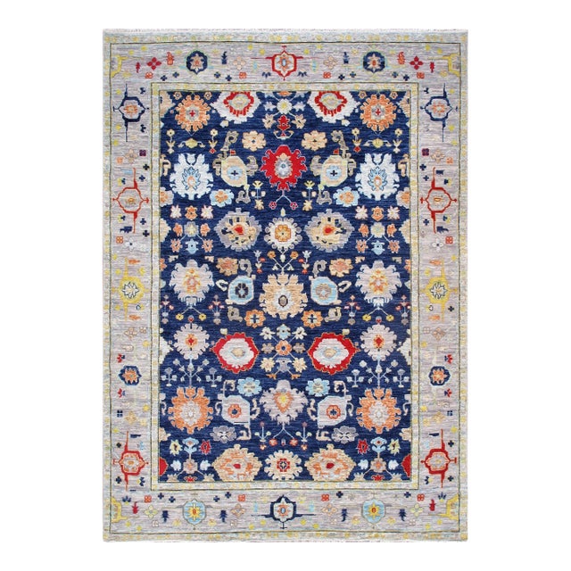 Pasargad Home Oushak Navy Wool Area Rug- 9'11" X 14' 0" For Sale