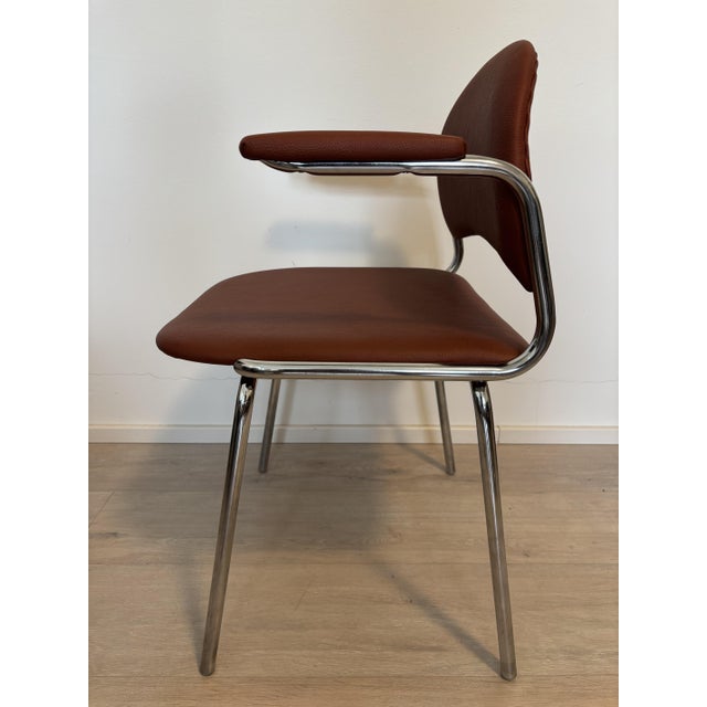 Metal Vintage Terracotta Desk Chair from Kovona, Former Czechoslovakia, 1980s For Sale - Image 7 of 11