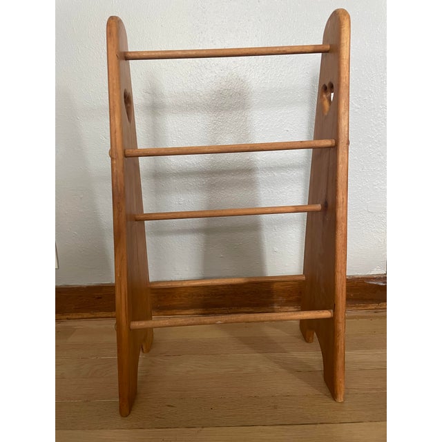 Vintage Hand-Painted Wooden Quilt Rack For Sale - Image 9 of 10