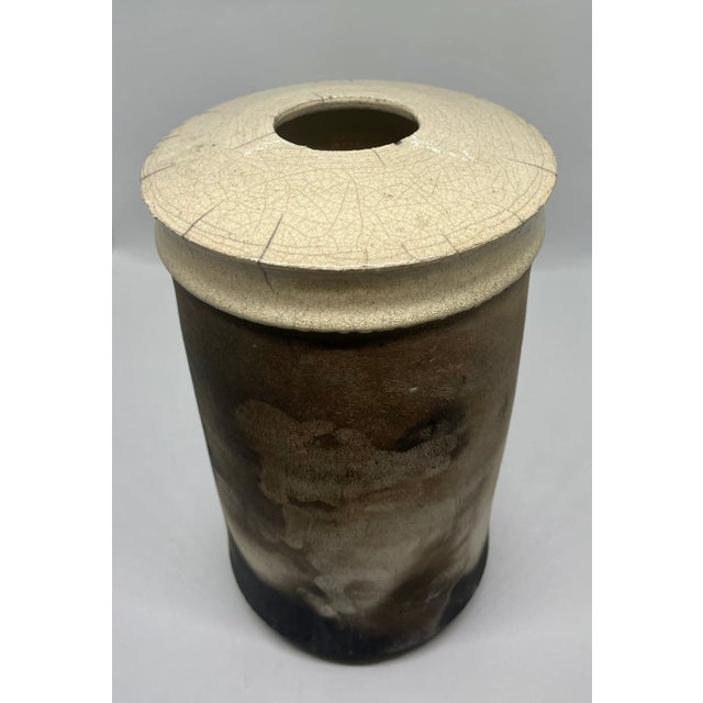 Late 20th Century Modern Cream and Black Vase For Sale - Image 4 of 7