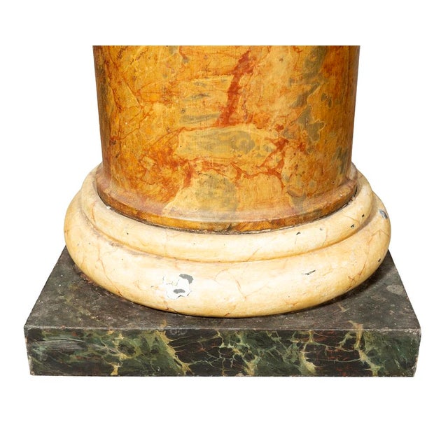 Early 19th Century Louis XVI Faux Marble Tole Pedestal For Sale - Image 5 of 7