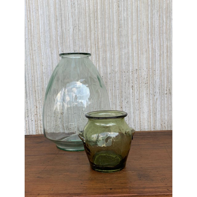 Large French Blown Clear Glass Demijohn Bottle For Sale - Image 4 of 18