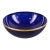 Vintage Cobalt Blue Gilded Rim Glass Serving Bowl For Sale