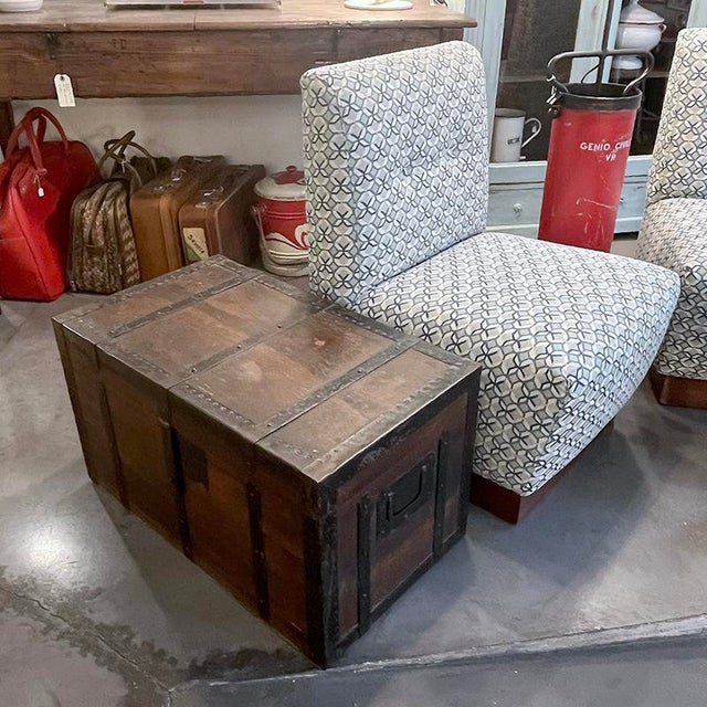 Wooden Trunk with Iron Edges, Italy, 1949, in Flawless conditions. Designed 1920 to 1949