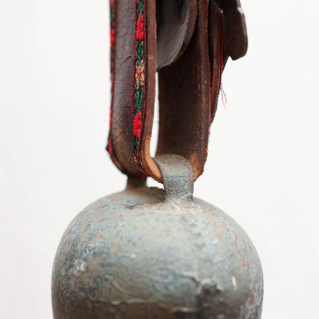 Traditional French Rustic Bronze and Leather Bell, 1960s For Sale - Image 16 of 18