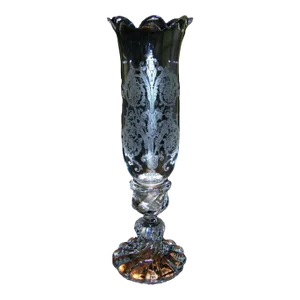 1940's French Regency Signed Baccarat France Crystal "Swirl" Patterned Candle Holder