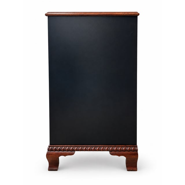 Mid 20th Century Vintage Flint & Horner Four-Drawer Chest With Silk Decoupage and Black Accents, Attributed For Sale - Image 5 of 8