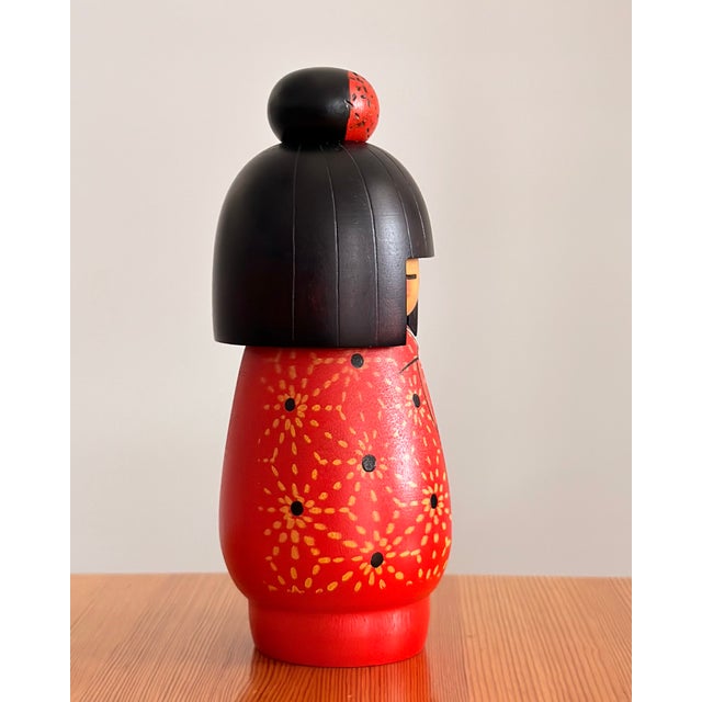 1970s 1970s Signed Japanese Sosaku Kokeshi by Kazuo Takamizawa, Mid-Century Studio Folk Sculpture For Sale - Image 5 of 8