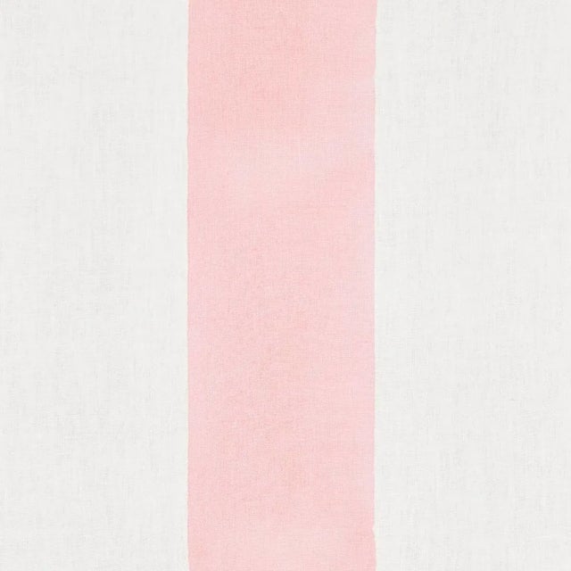 Contemporary Schumacher x Molly Mahon Wide Stripe Fabric in Pink For Sale - Image 3 of 4