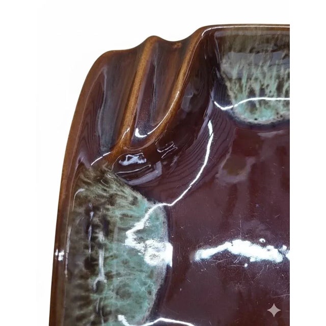 Mid 20th Century Mid 20th Century “Mint Chocolate Dream” Drip Glaze Ashtray — #3455 Usa California Pottery For Sale - Image 5 of 8
