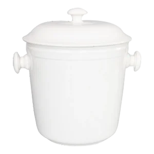 19th Century French Creil Et Montereau White Ironstone Lidded Ice Bucket