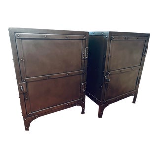 Restoration Hardware Industrial Side Tables Tool Chest Collection - a Pair For Sale