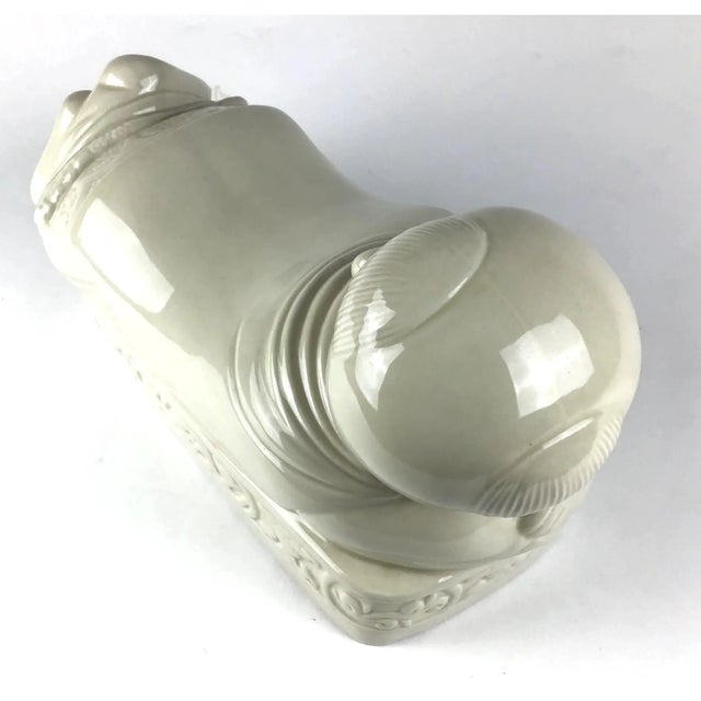 Ceramic Vintage Chairman Mao White Porcelain Money Pillow For Sale - Image 7 of 11